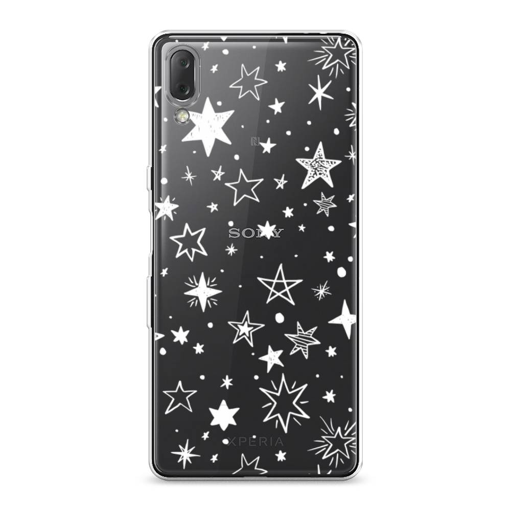 фото Силиконовый чехол "звездочки графика белая" на sony xperia l3 awog