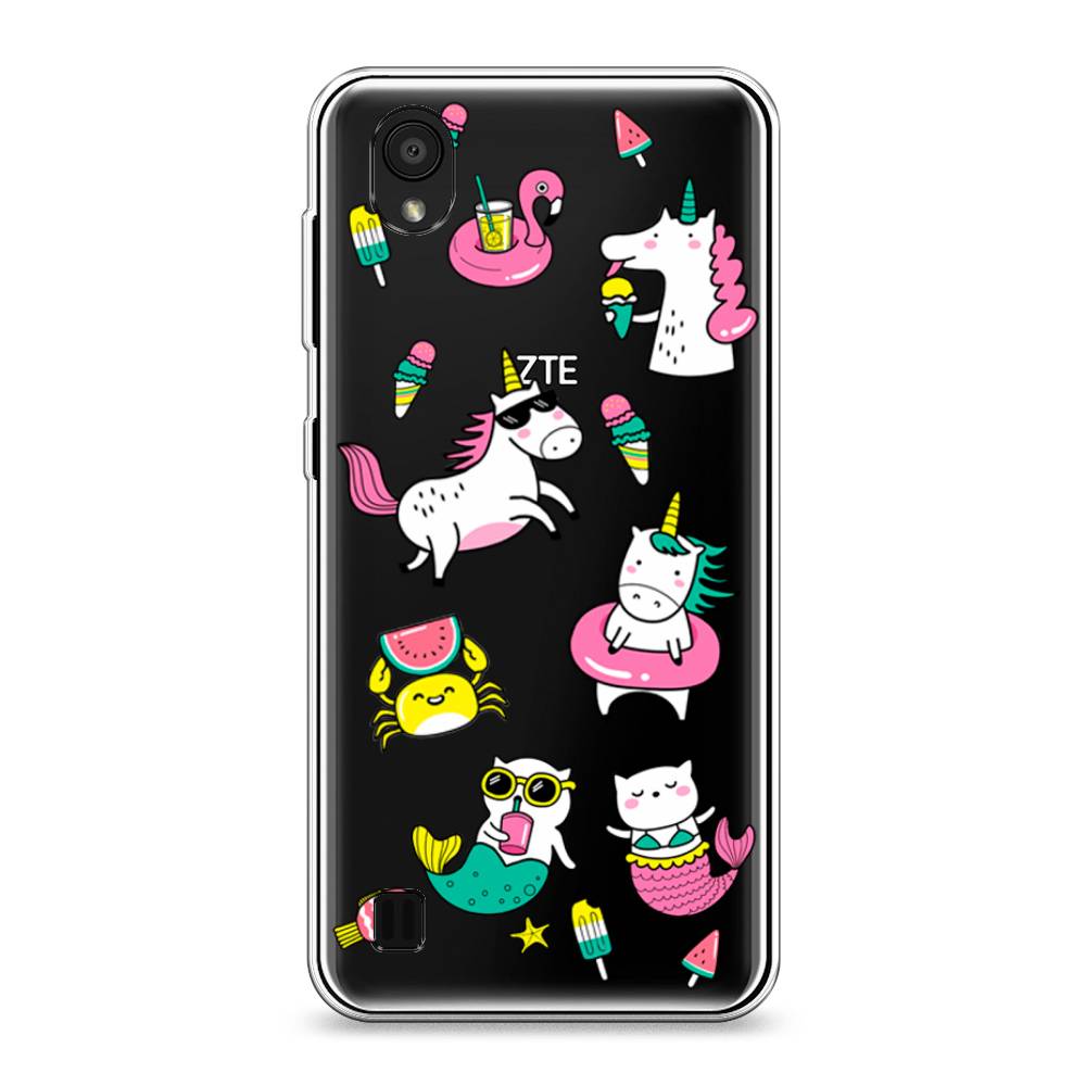 

Чехол Awog на ZTE Blade A5 (2019) "На отдыхе", Белый;голубой;розовый, 133050-2