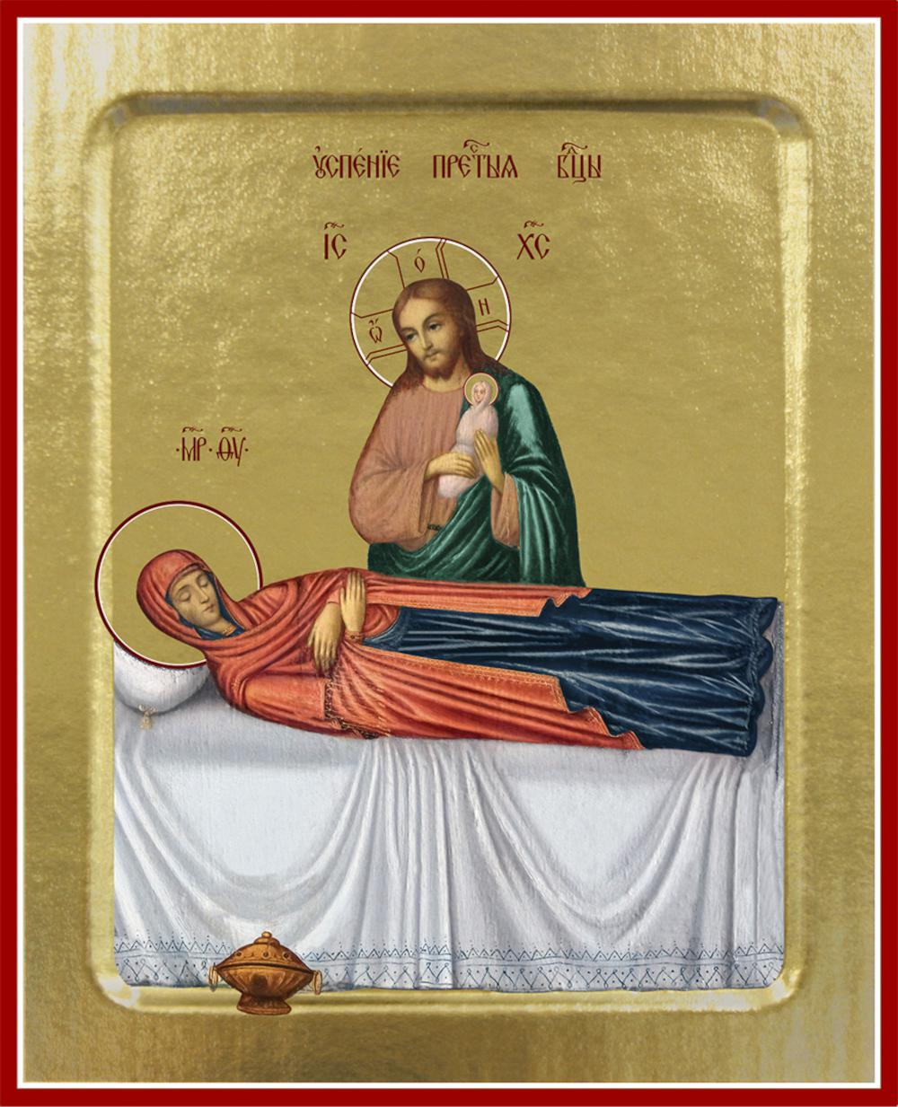 Икона Синопсисъ Пресвятой Богородицы, Успения Борисоглебская на дереве 125 х 160