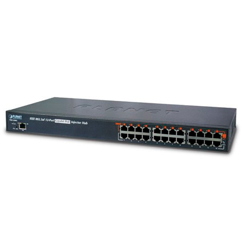 

инжектор/ PLANET 12-Port 802.3at Managed Gigabit Power over Ethernet Injector Hub (full po