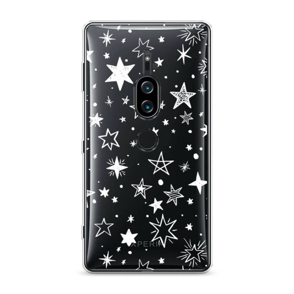 

Силиконовый чехол "Звездочки графика белая" на Sony Xperia XZ2 Premium, 53350-7