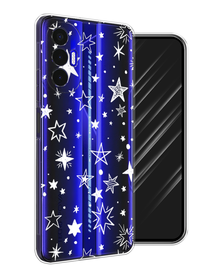 

Чехол Awog на Tecno Pova 3 "Звездочки графика белая", Разноцветный, 301550-7