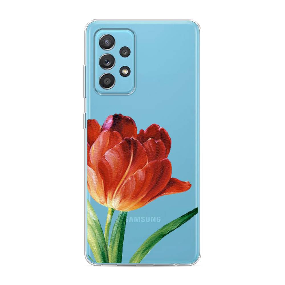 фото Силиконовый чехол "красный тюльпан" на samsung galaxy a52 awog