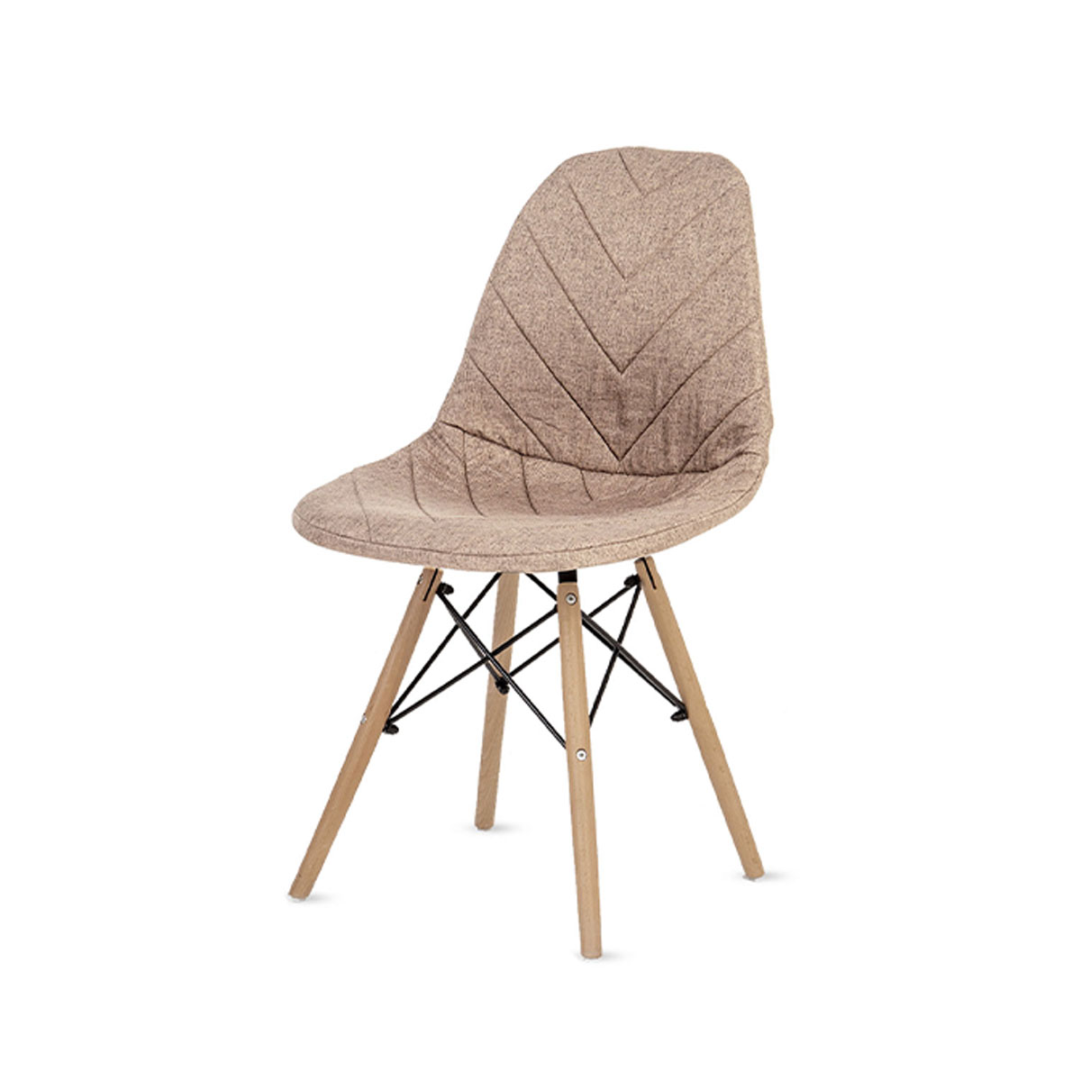 

Стул LuxAlto ракушка, с бежевым чехлом рогожка, Ch-Eames