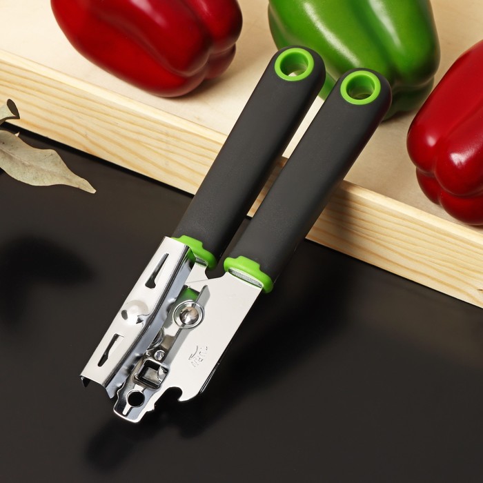 

Нож консервный Доляна Lime, 20х5 см, черно-зеленый