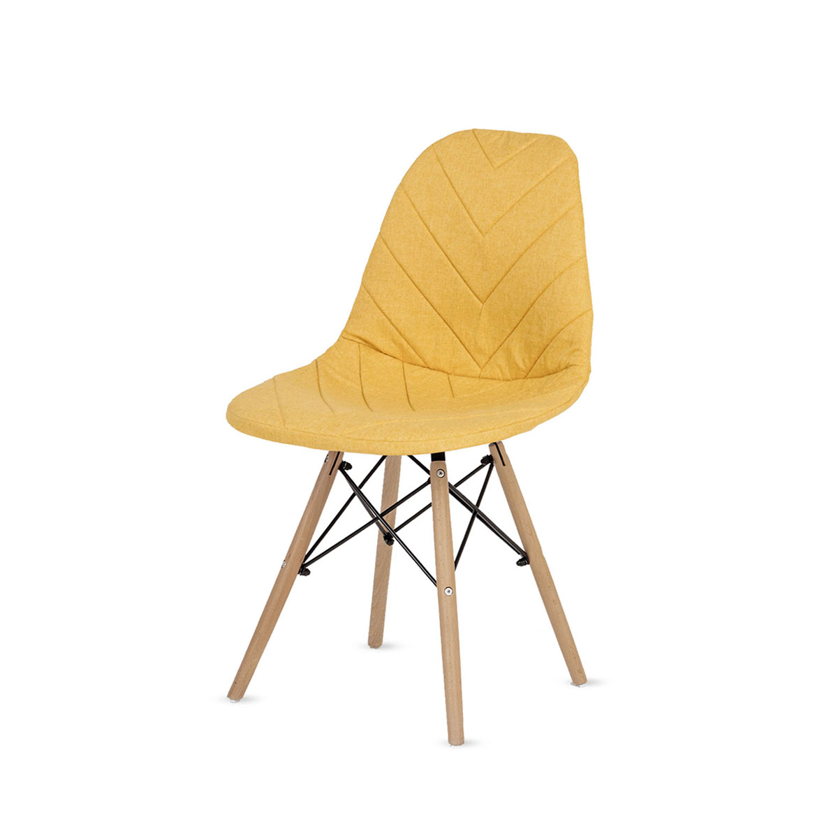 

Стул обеденный LuxAlto белый, съемный желтый чехол рогожка, 13765, Ch-Eames