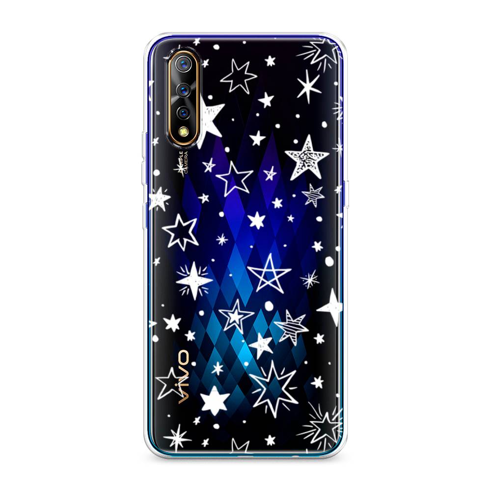 фото Силиконовый чехол "звездочки графика белая" на vivo v17 neo awog