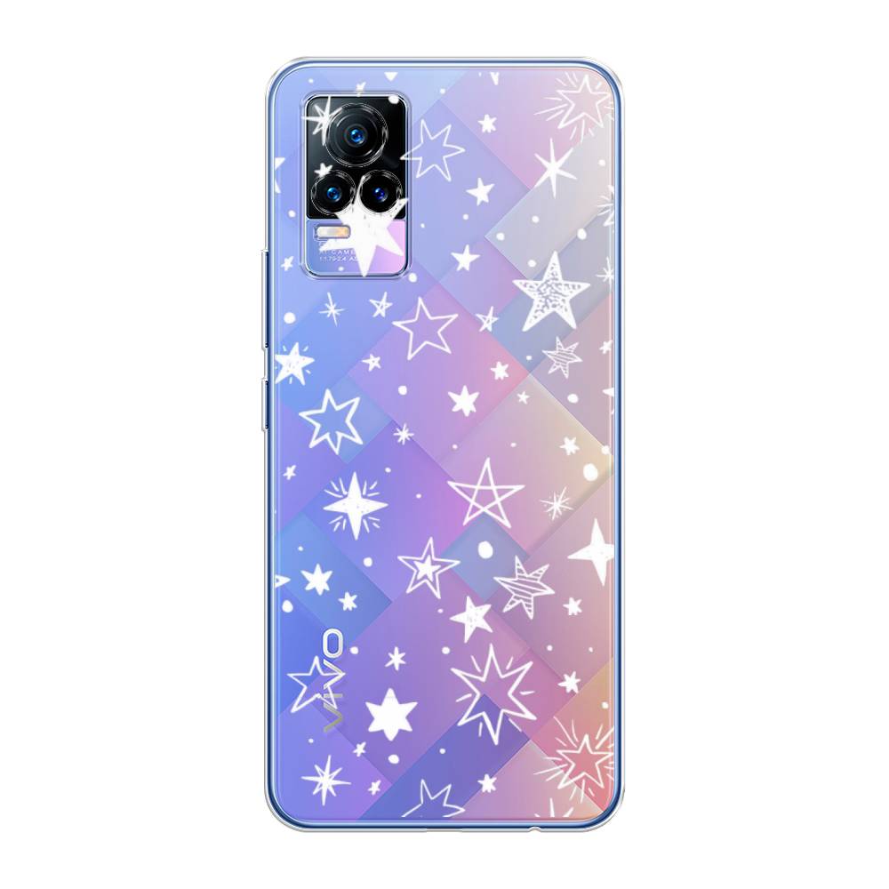 фото Силиконовый чехол "звездочки графика белая" на vivo v21e 4g awog