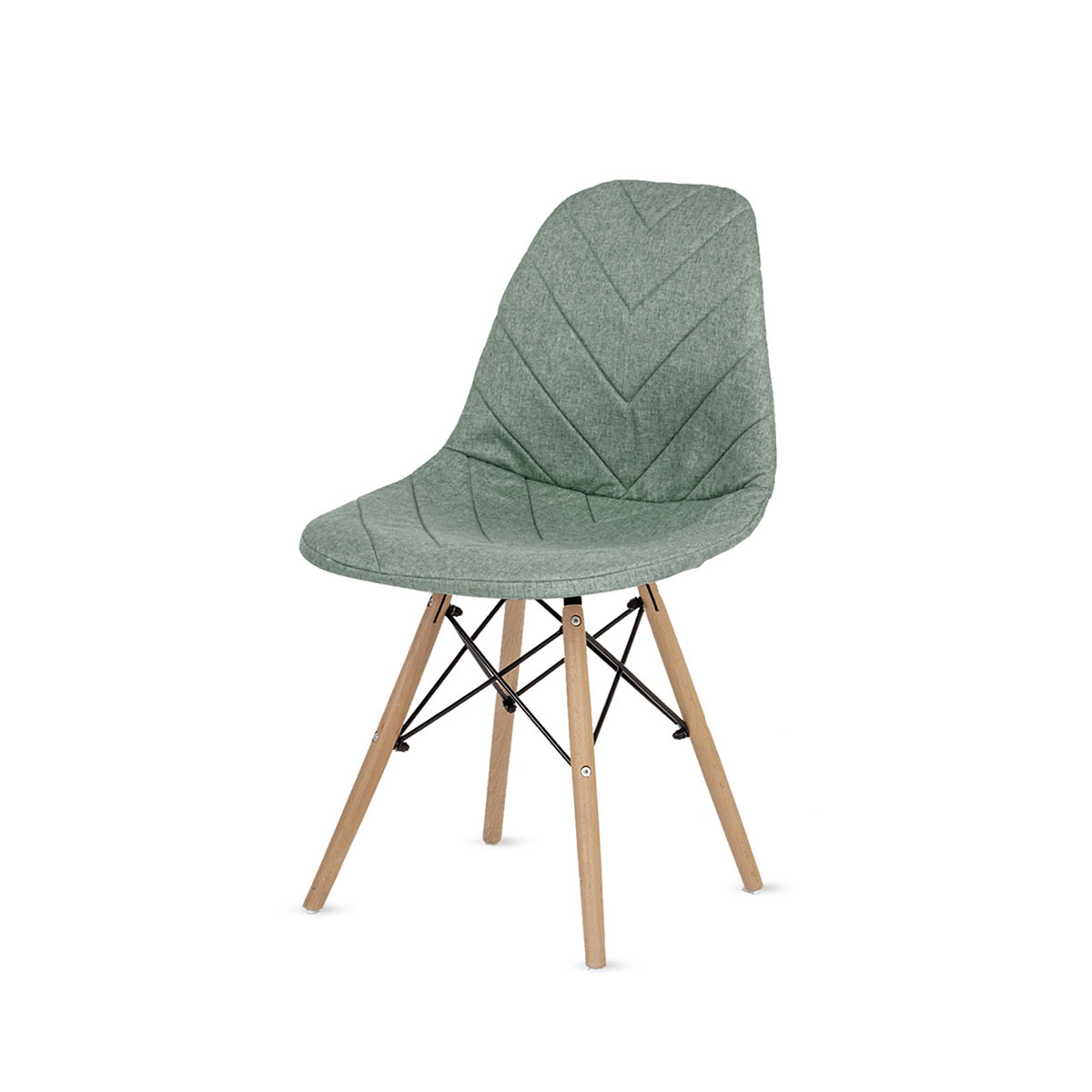 

Стул LuxAlto ракушка белый, с зеленым чехлом рогожка, 13767, Ch-Eames