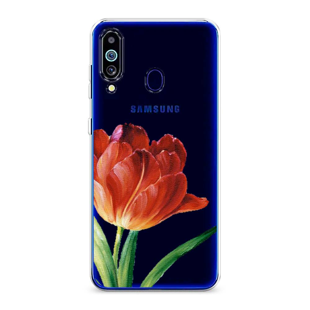 фото Силиконовый чехол "красный тюльпан" на samsung galaxy m40 awog