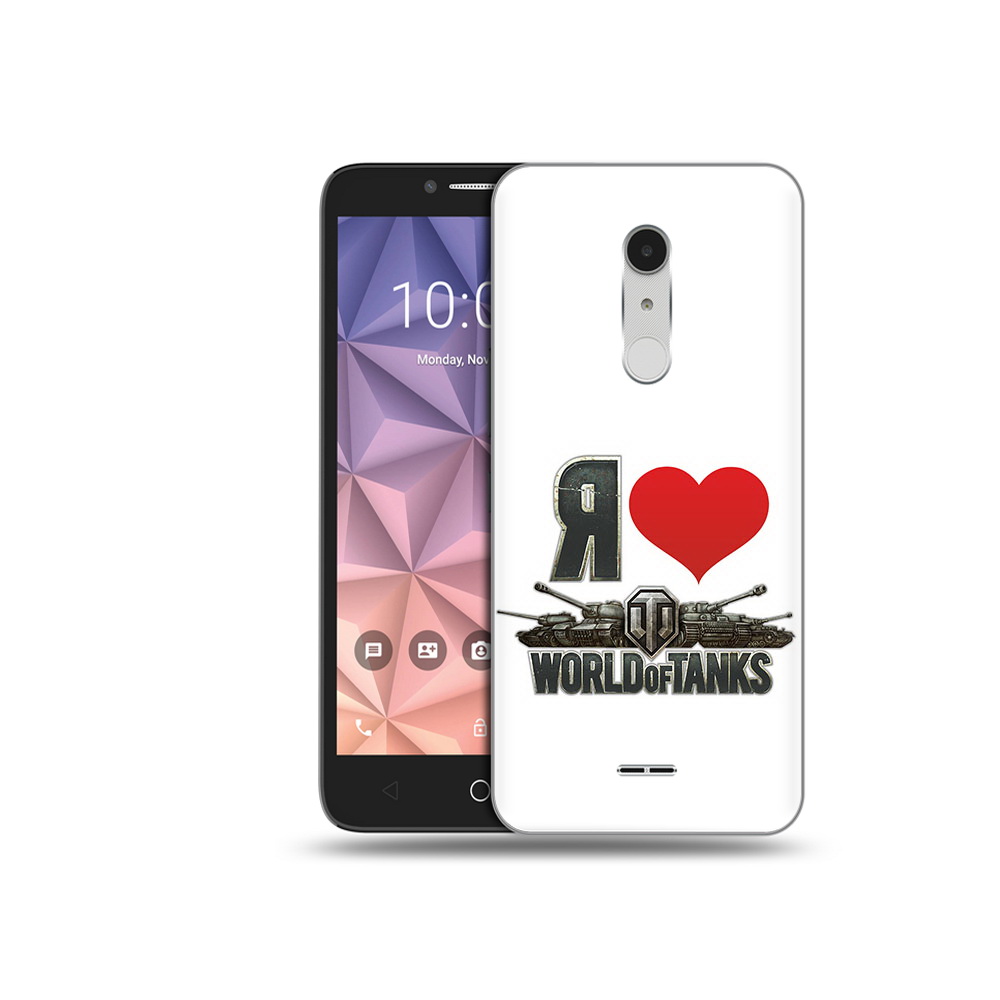 

Чехол MyPads Tocco для Alcatel A3 XL я люблю ворлд оф танк, Прозрачный, Tocco