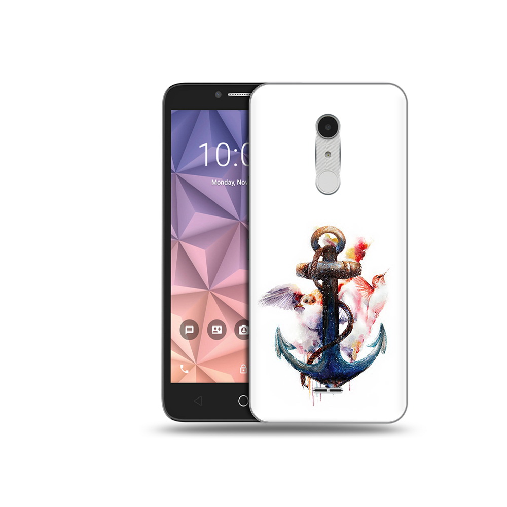 

Чехол MyPads Tocco для Alcatel A3 XL якорь с птицами, Прозрачный, Tocco