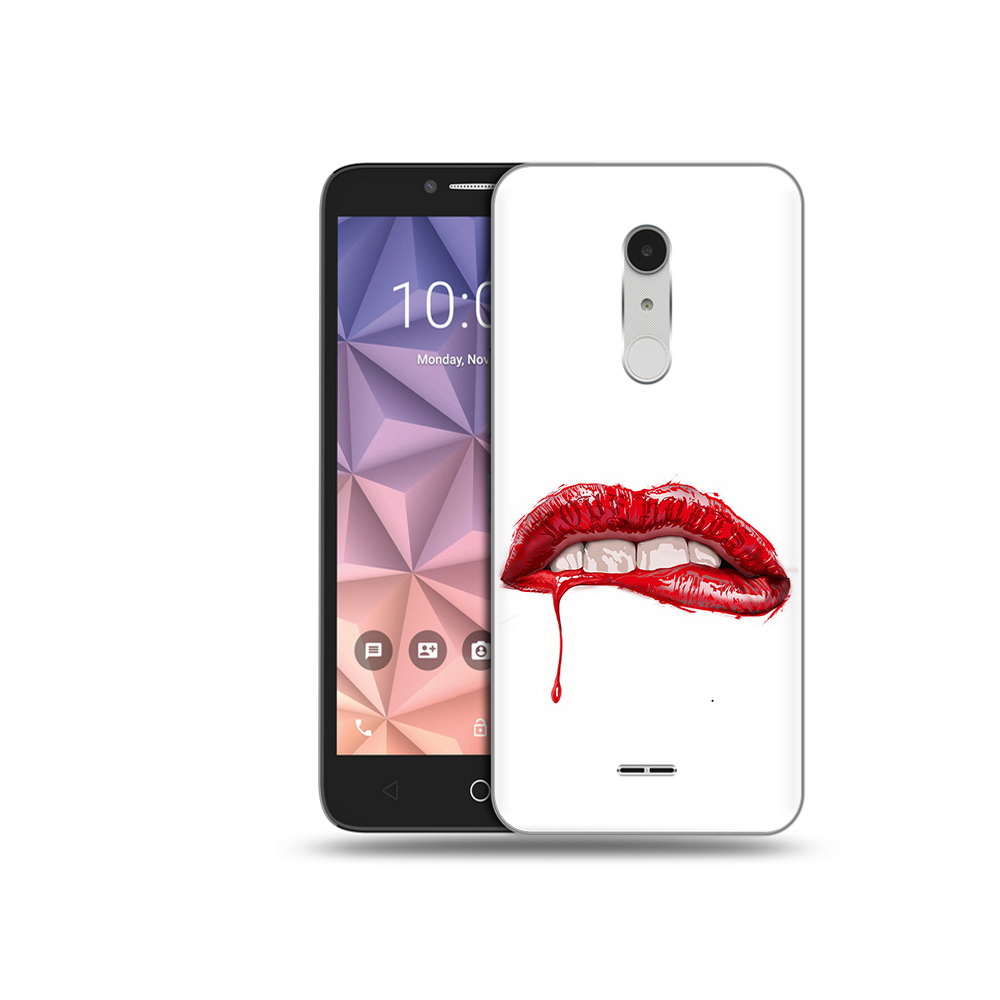 

Чехол MyPads Tocco для Alcatel A3 XL яркие красные губы, Прозрачный, Tocco