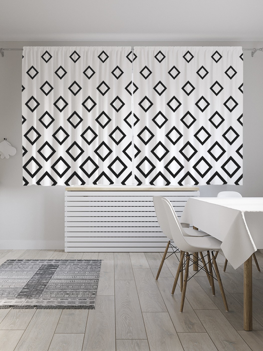 

Шторы JoyArty "Красота геометрических ромбов", Oxford DeLux, 2 полотна 145x180 см, Красота геометрических ромбов