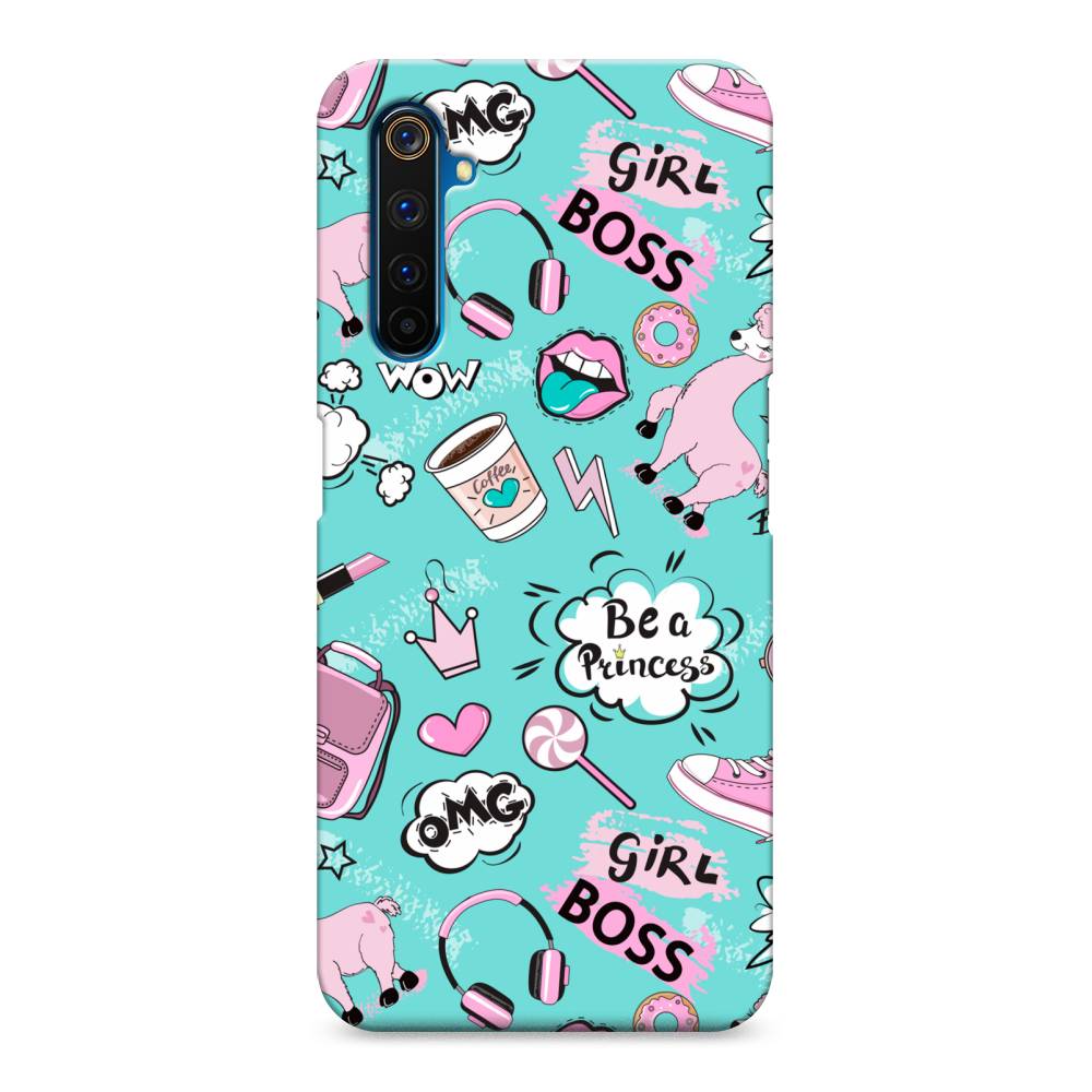 

Пластиковый чехол "Стильная лама" на Realme 6 Pro, 252820-1