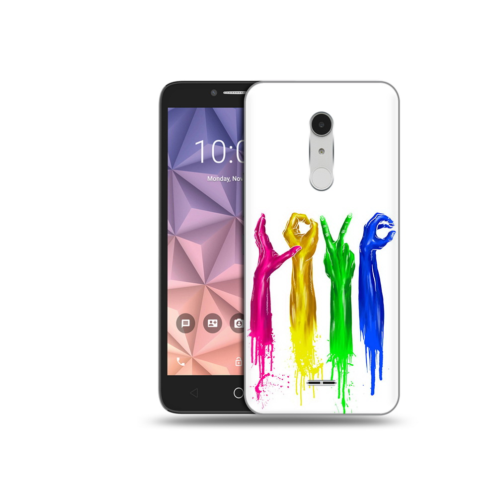 

Чехол MyPads Tocco для Alcatel A3 XL яркие руки love, Прозрачный, Tocco
