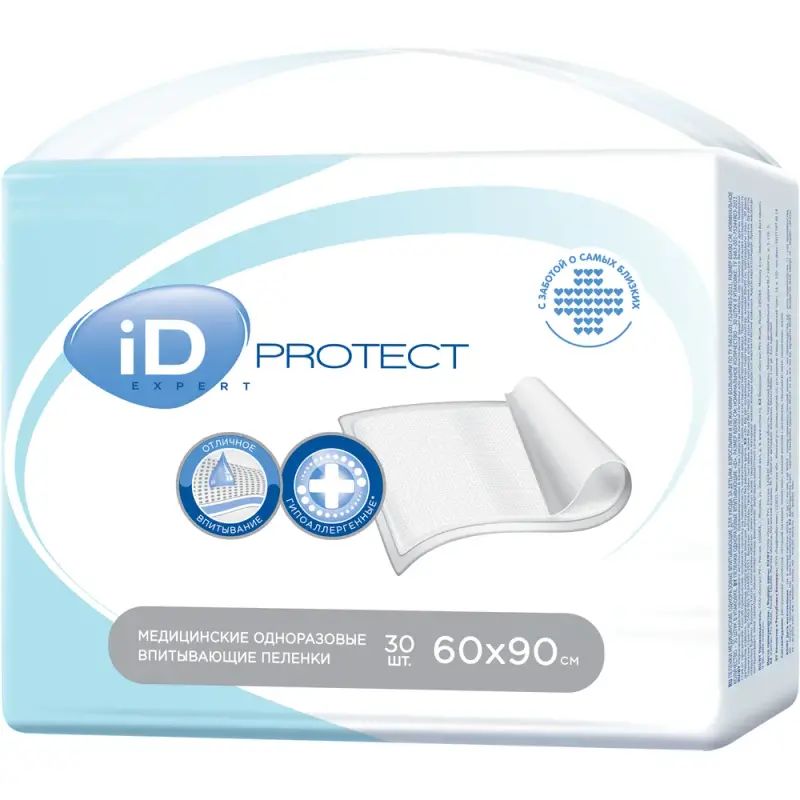 Пеленки iD Protect Expert одноразовые 60х90 см 30 шт.
