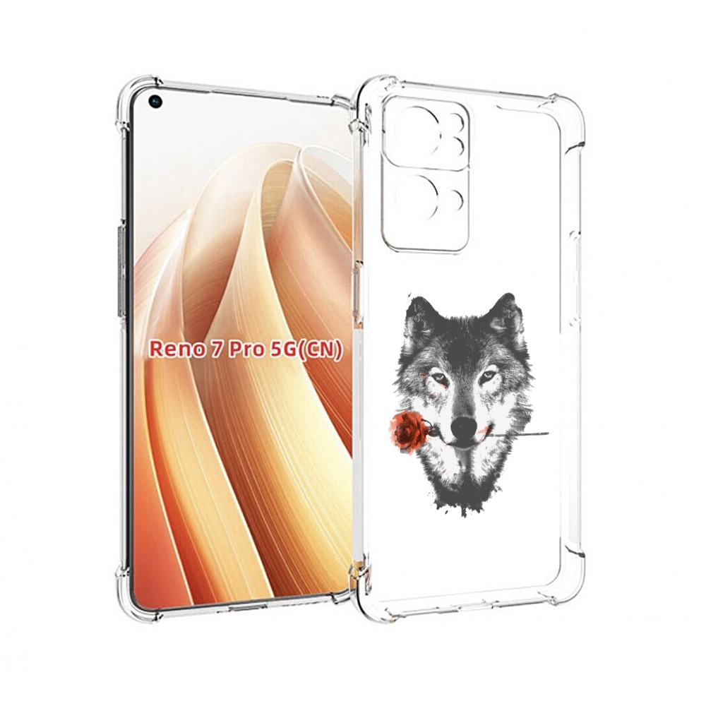 

Чехол MyPads волк с розой для OPPO Reno7 Pro 5G, Прозрачный, Tocco