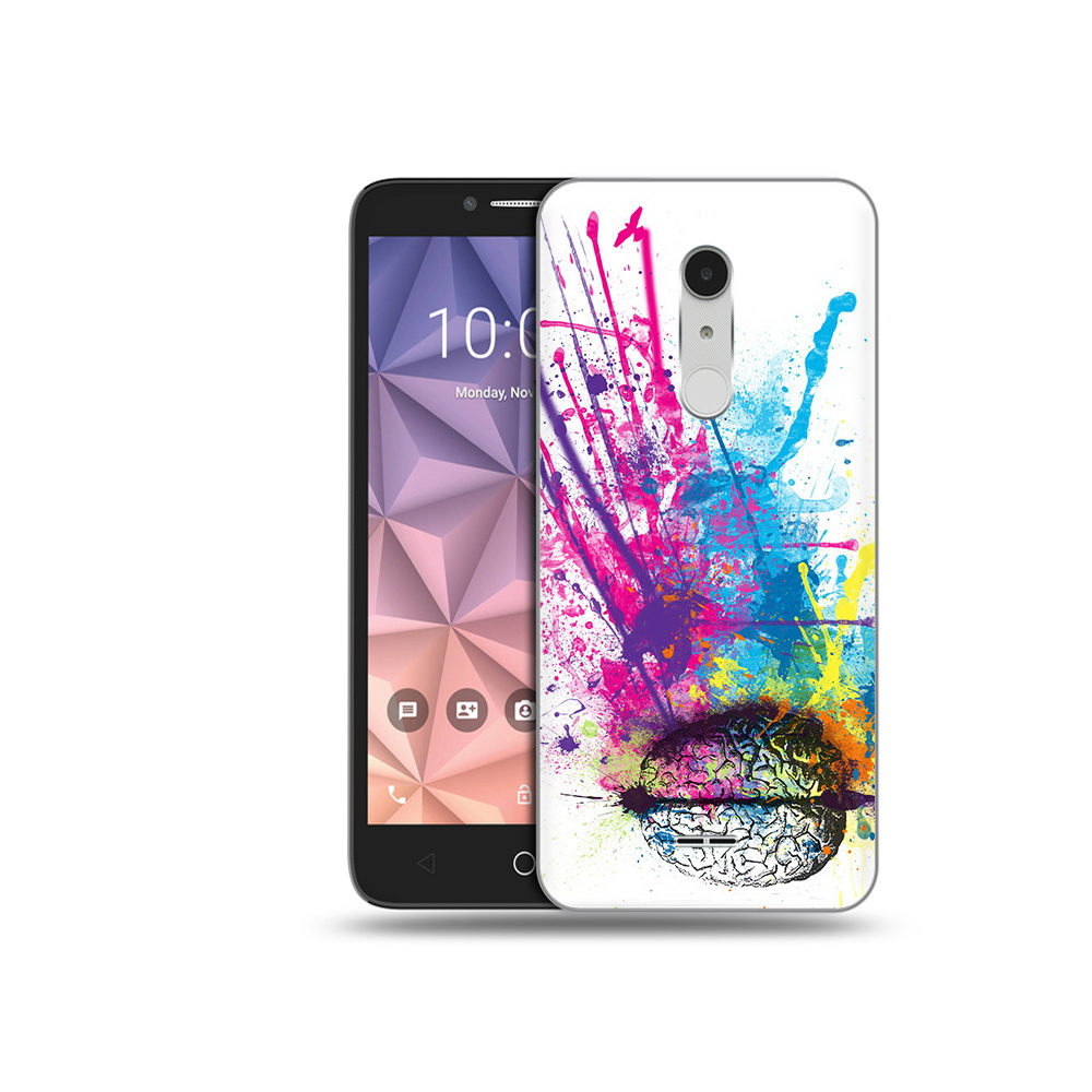 

Чехол MyPads Tocco для Alcatel A3 XL яркий красочный мозг, Прозрачный, Tocco