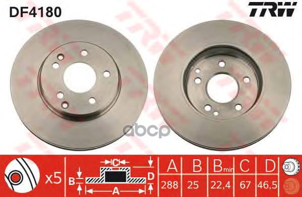 

Диск тормозной передн MERCEDES-BENZ: C CLASS T-Model 07-, C-CLASS 00-, C-CLASS T-Model 01-