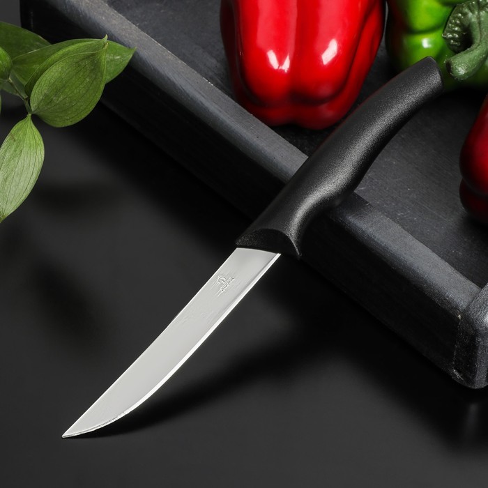 

Нож кухонный Доляна гайм универсальный, лезвие 11,5 см, цвет черный