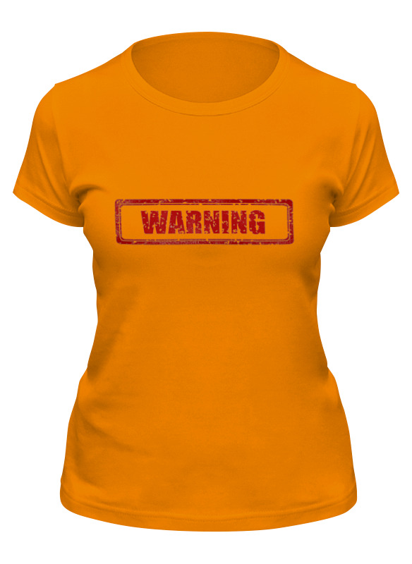 

Футболка женская Printio Warning оранжевая XL, Оранжевый, Warning
