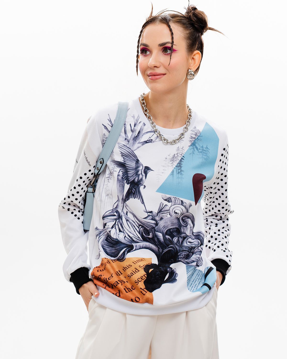 

Свитшот женский SAHAR Art lab OSWP белый M, OSWP