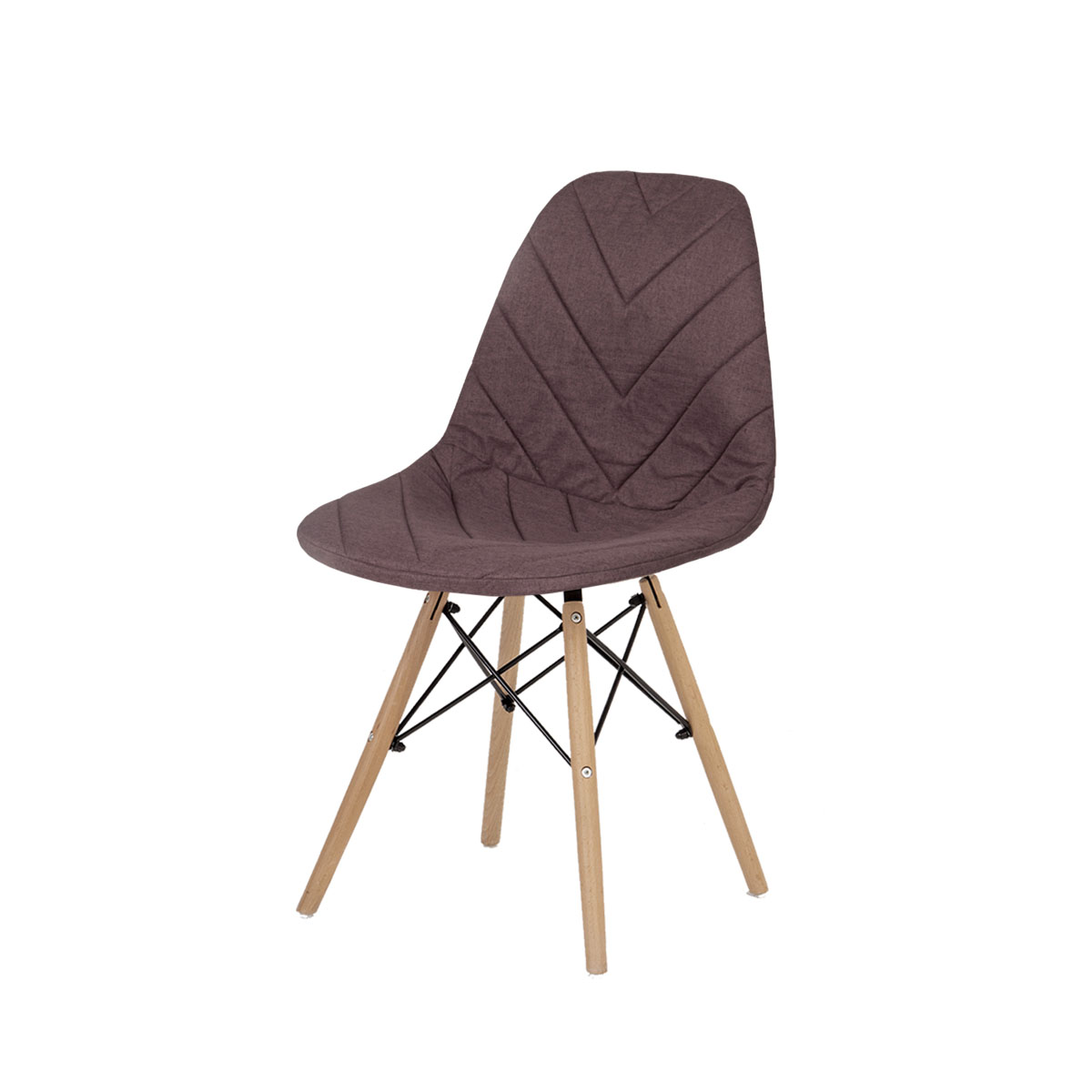 

Стул LuxAlto ракушка белый, с бордовым чехлом рогожка, 13771, Ch-Eames