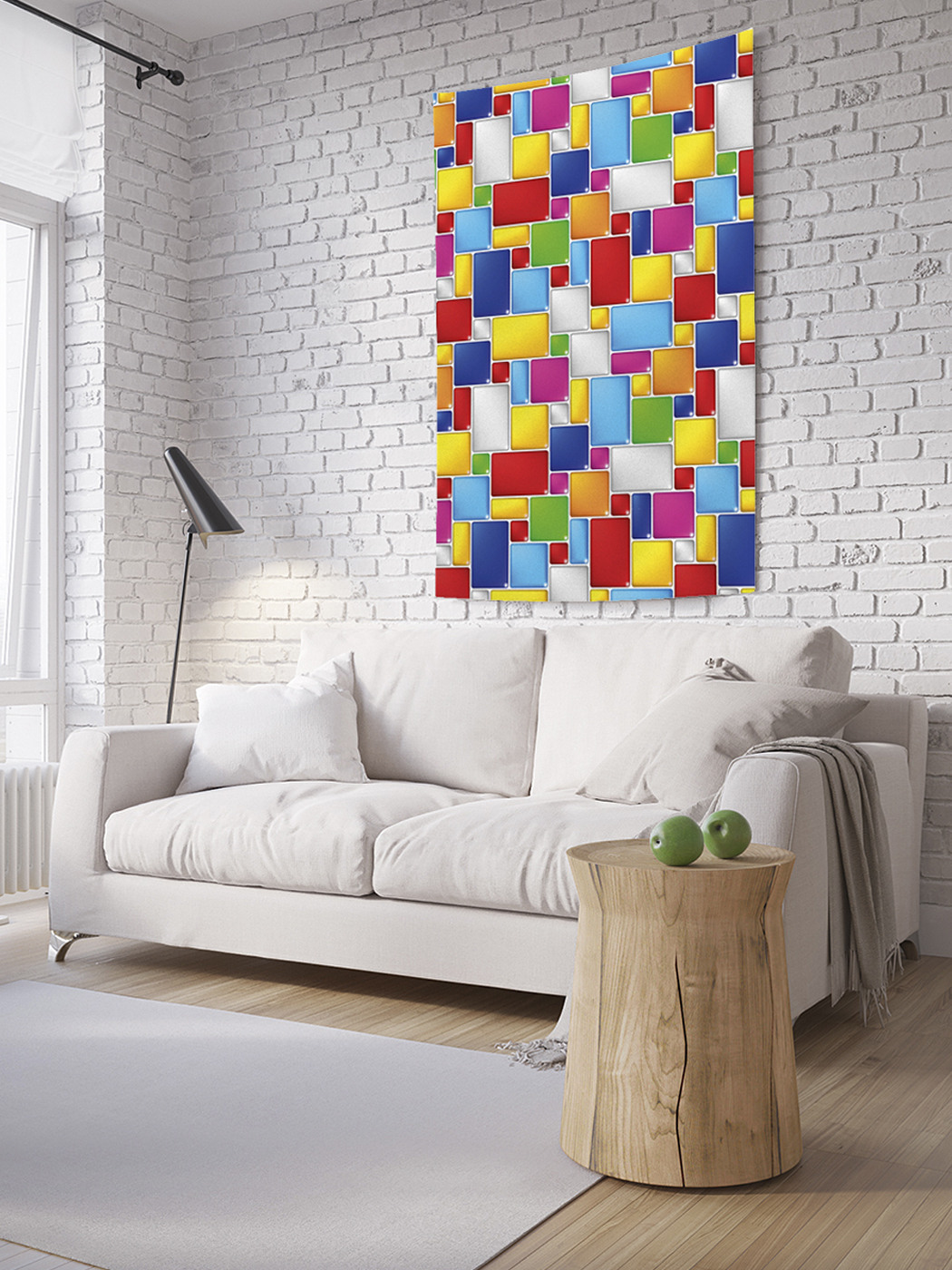 фото Вертикальное фотопанно на стену joyarty "мозаика с квадратов", 100x150 см
