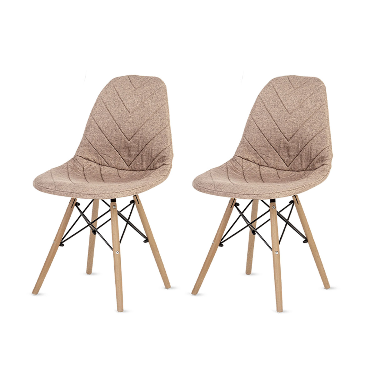 

Стулья LuxAlto ракушка, 2 штуки с бежевыми чехлами рогожка, 13782, Ch-Eames