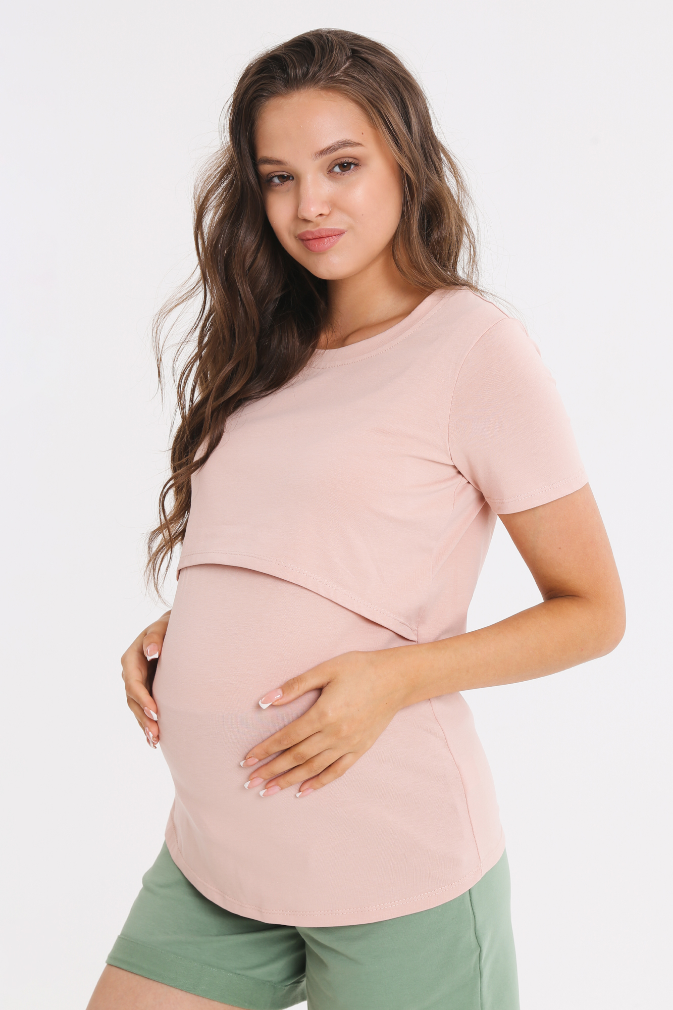 Футболка для беременных женская Magica bellezza МВ7006 розовая 46