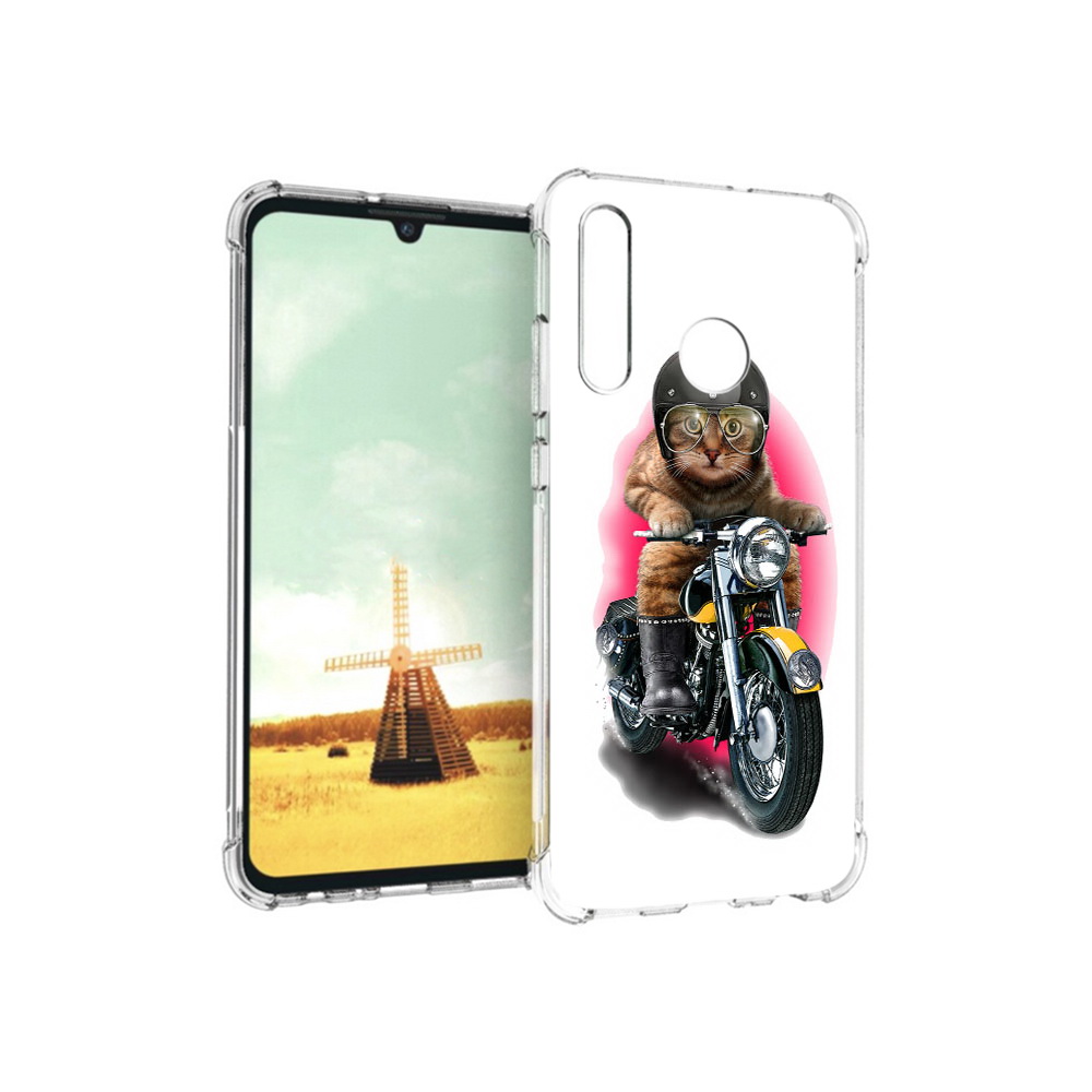 

Чехол MyPads Tocco для Huawei P Smart+ мото-кот, Прозрачный, Tocco