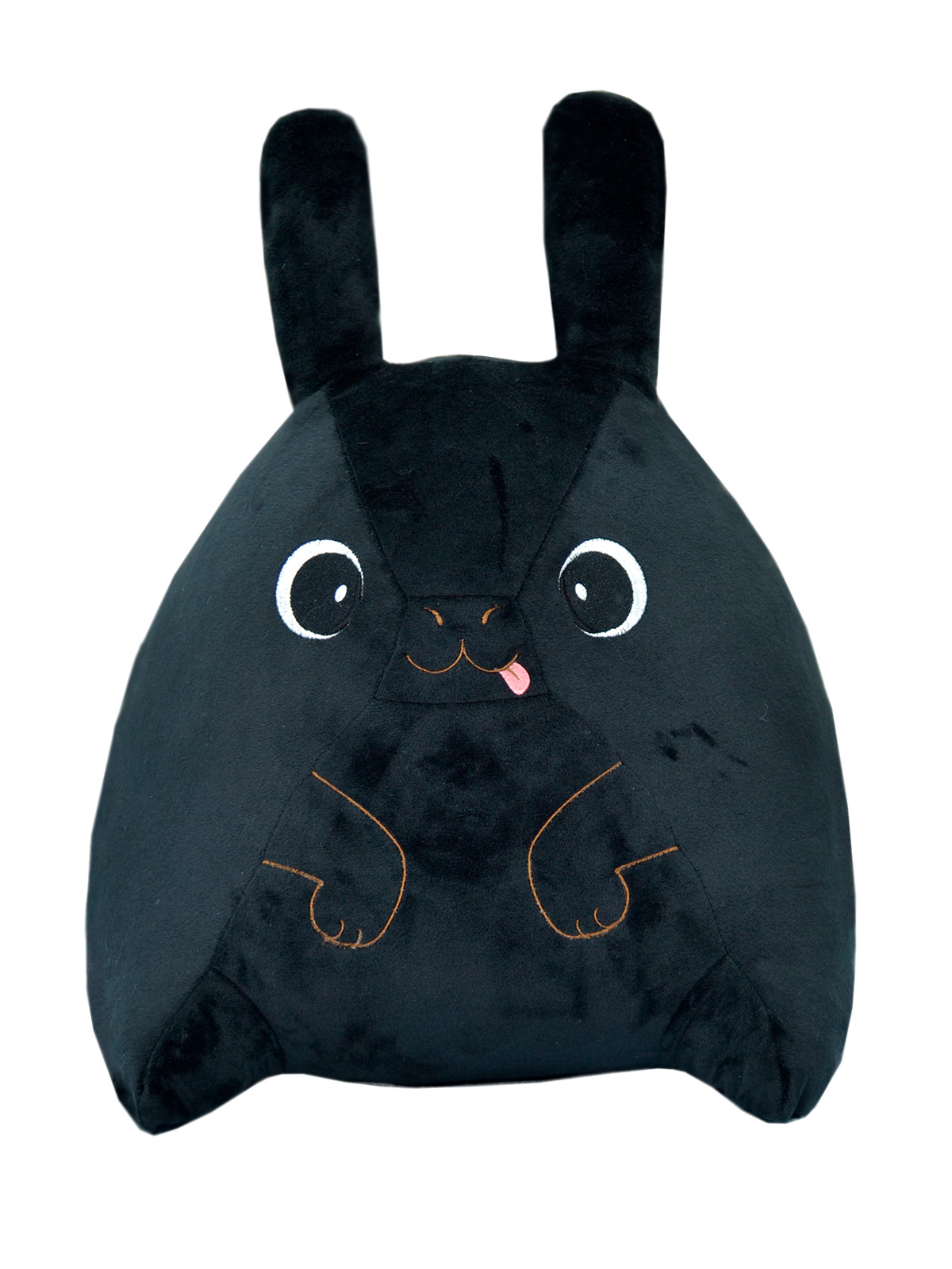 

Мягкая игрушка ColdStitch подушка обнимашка симпатичный круглый кролик 40 см, плюш, черная