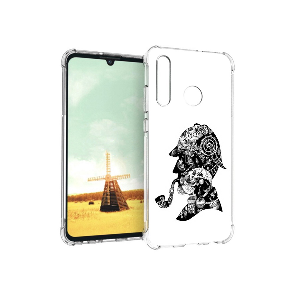 

Чехол MyPads Tocco для Huawei P Smart+ мужчина с трубкой абстракция, Прозрачный, Tocco