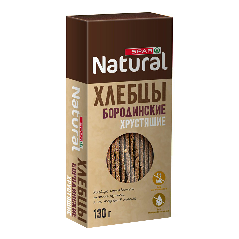 

Хлебцы ржано-пшеничные Spar Natural Бородинские хрустящие 130 г