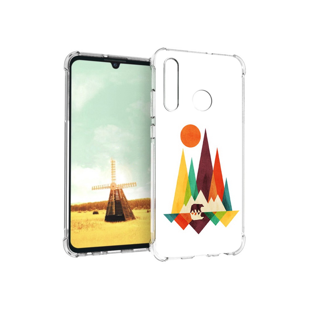 

Чехол MyPads Tocco для Huawei P Smart+ нарисованные горы с медведем, Прозрачный, Tocco