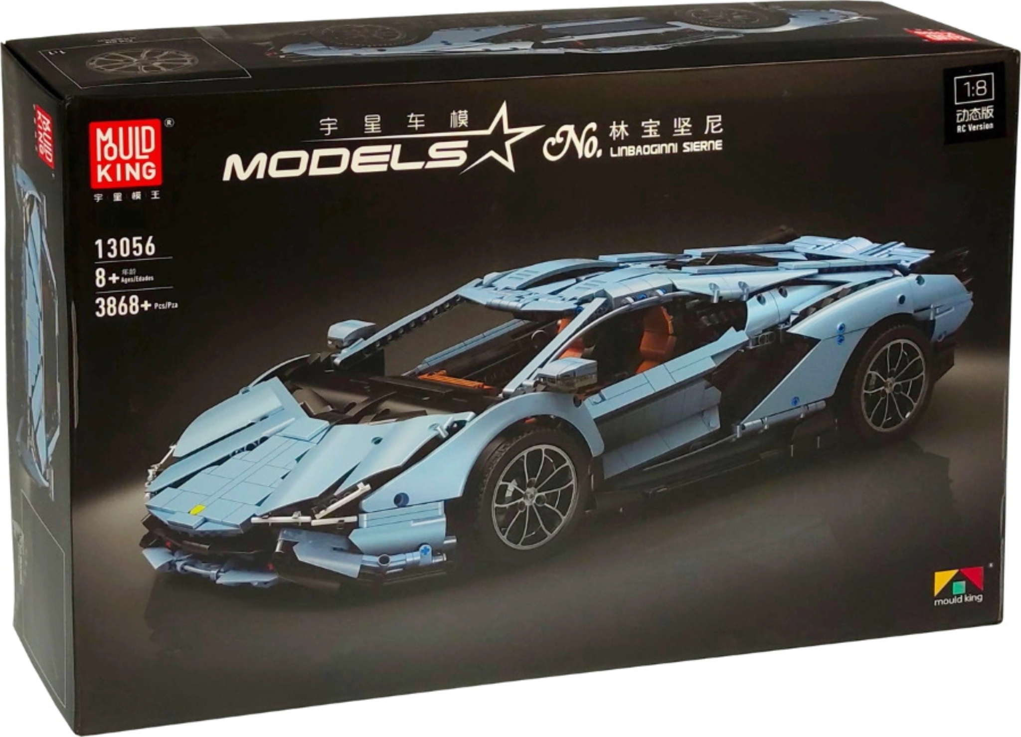 

Конструктор MOULD KING 13056s, Lamborghini Sian FKP 37 Blue с ДУ, 14+, 3 868 дет.