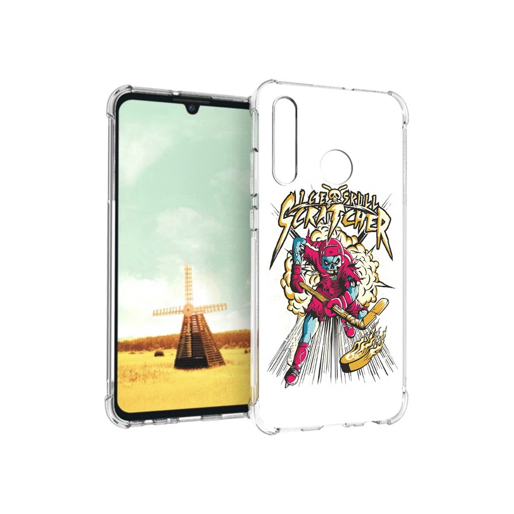 

Чехол MyPads Tocco для Huawei P Smart+ нарисованный скелет хоккеист, Прозрачный, Tocco