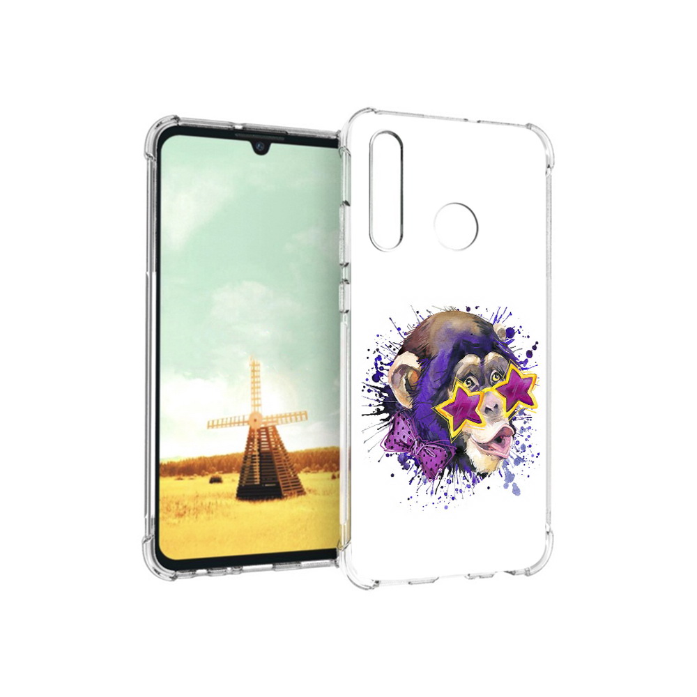 

Чехол MyPads Tocco для Huawei P Smart+ обезьяна в очках, Прозрачный, Tocco
