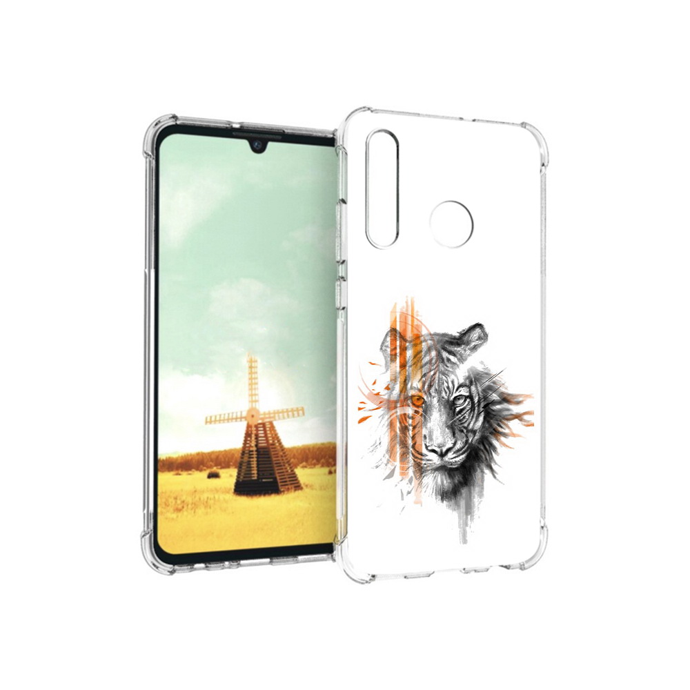 

Чехол MyPads Tocco для Huawei P Smart+ огненный тигр, Прозрачный, Tocco