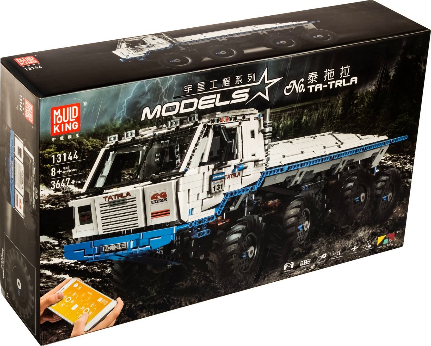 

Конструктор MOULD KING 13144 Грузовик Tatra T813 8x8 с ДУ, 8+, 3 647 дет.