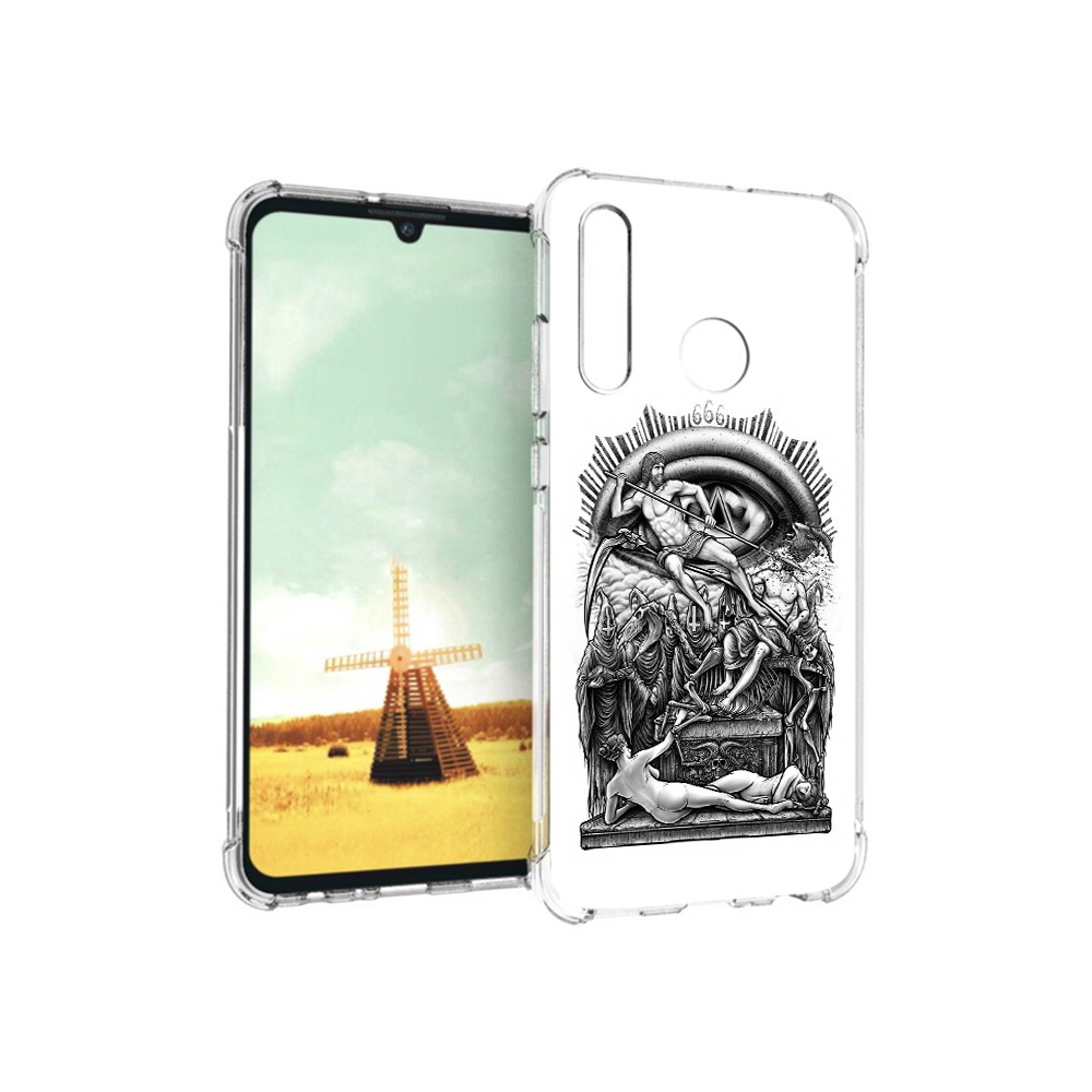 

Чехол MyPads Tocco для Huawei P Smart+ оракул черно белый, Прозрачный, Tocco