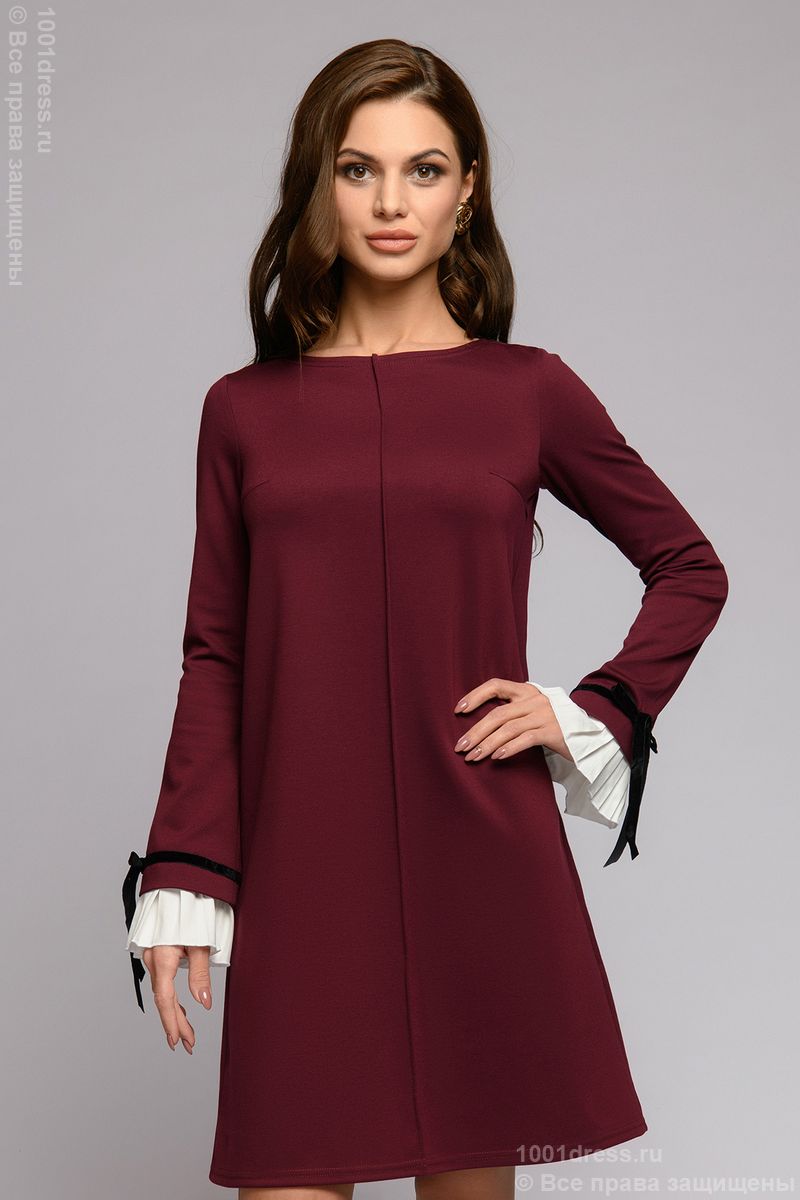 

Платье женское 1001dress DM01092 бордовое 42, DM01092
