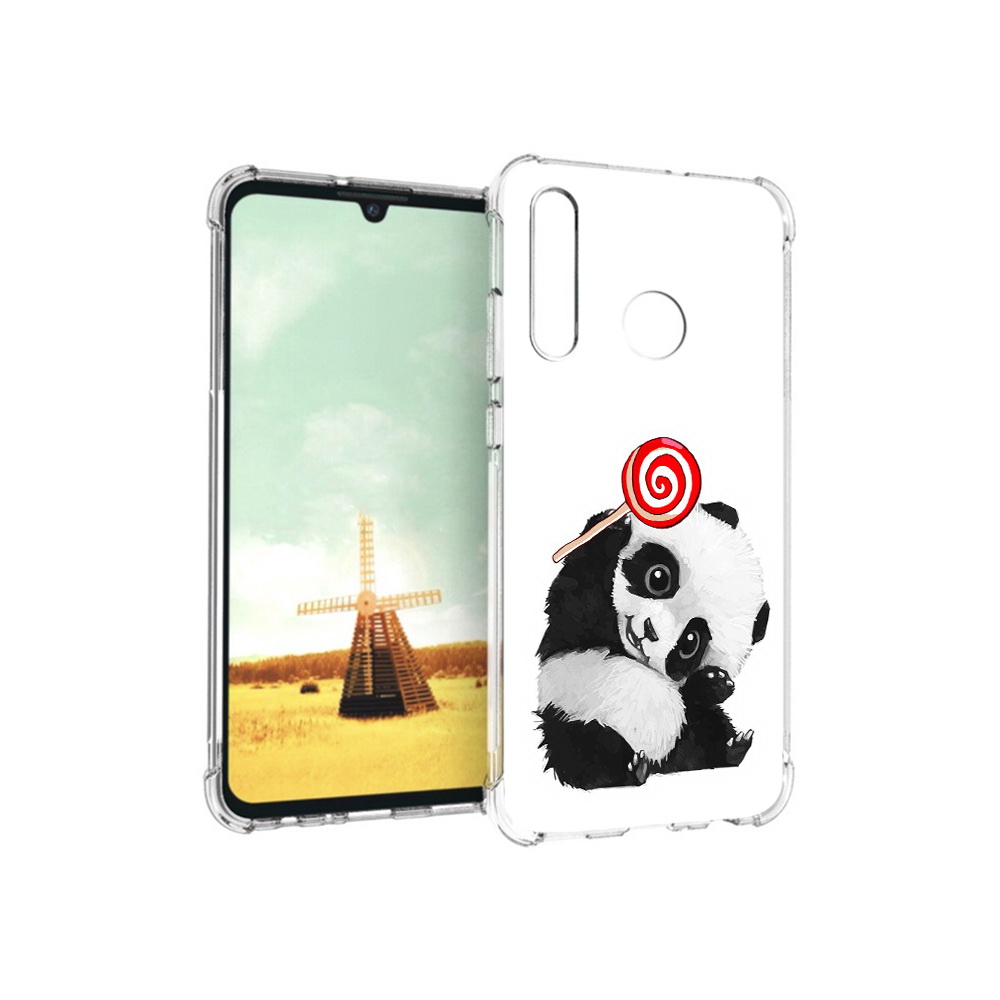 Чехол MyPads Tocco для Huawei P Smart+ панда с леденцом