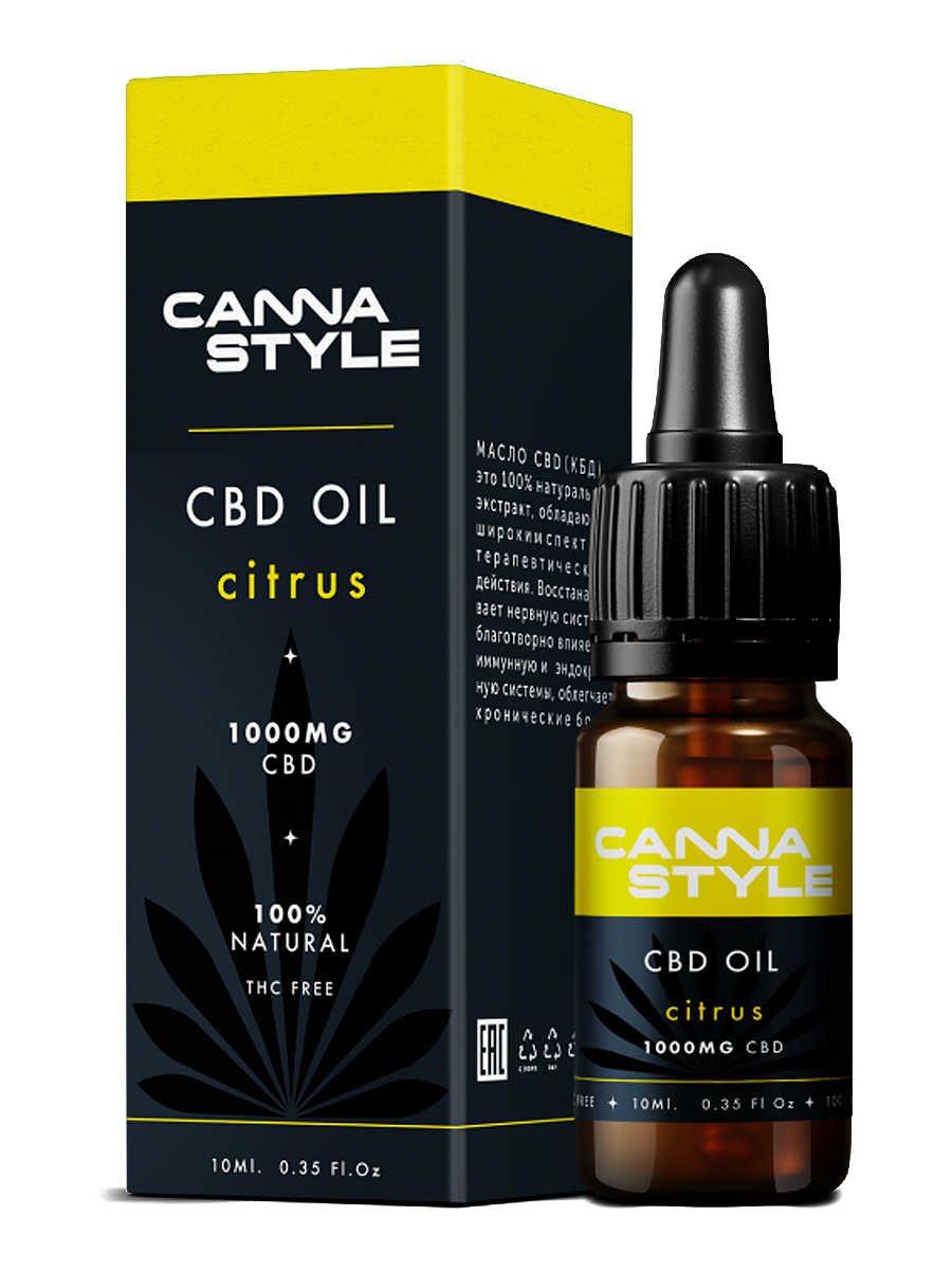 

Комплексная пищевая добавка Масло CBD CannaStyle Citrus 1000 мг 10 мл, citrus 10