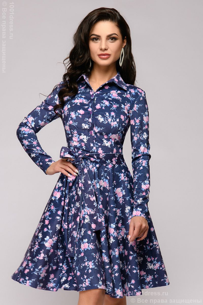 

Платье женское 1001dress DM01464 синее 48, DM01464