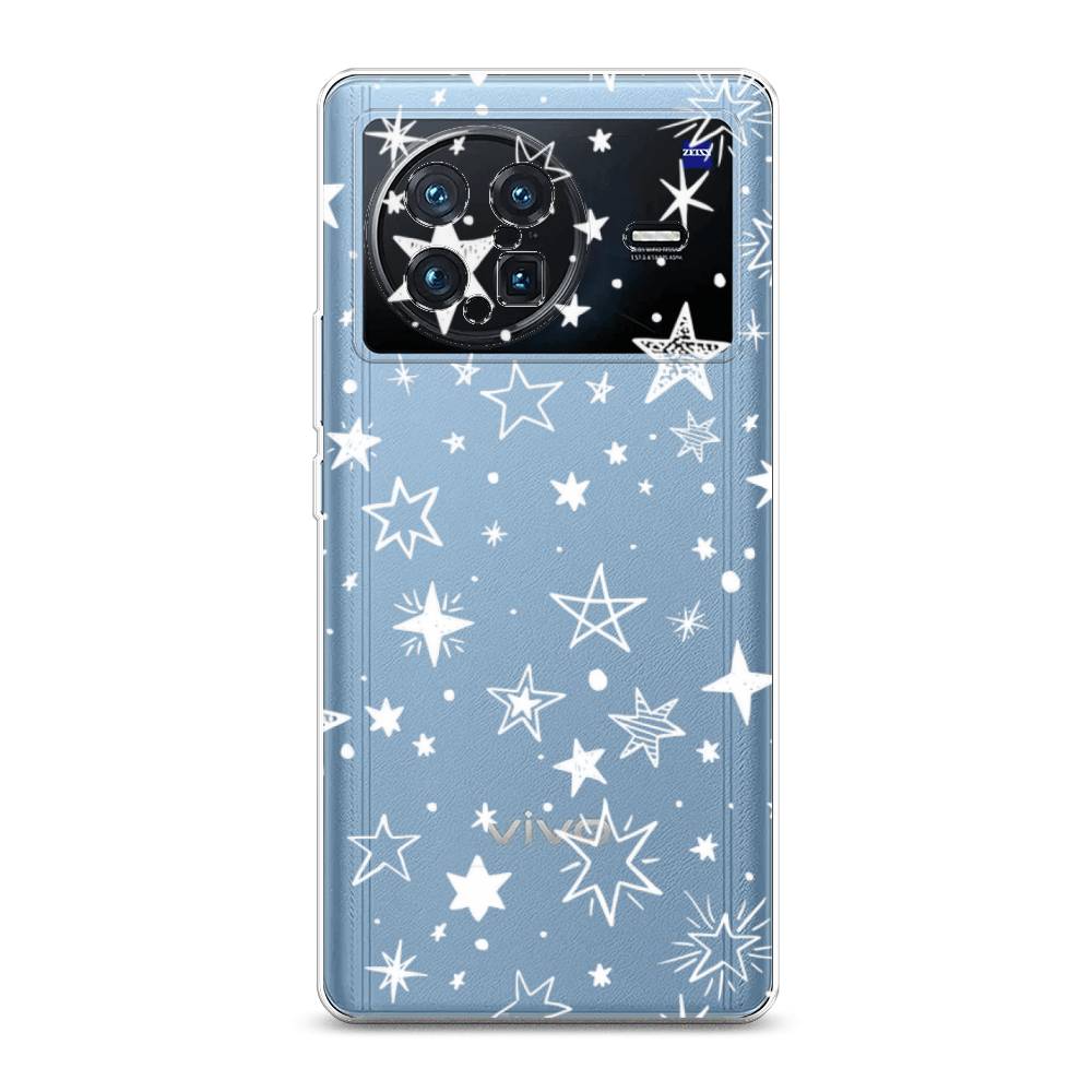 фото Силиконовый чехол "звездочки графика белая" на vivo x note awog
