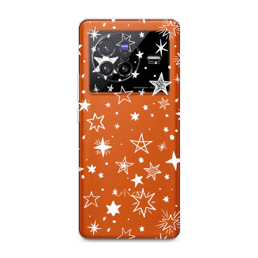 фото Силиконовый чехол "звездочки графика белая" на vivo x80 awog