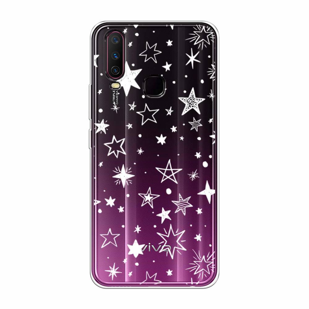 

Чехол Awog на Vivo Y17/Y12 "Звездочки графика белая", Разноцветный, 261750-7