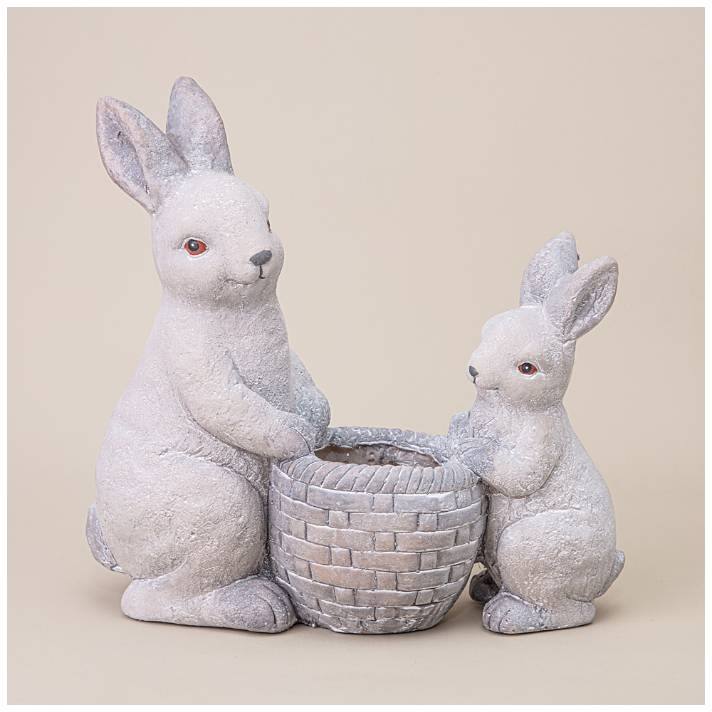 

Цветочное кашпо Кролики полистоун 248-105 1 шт. бежевый